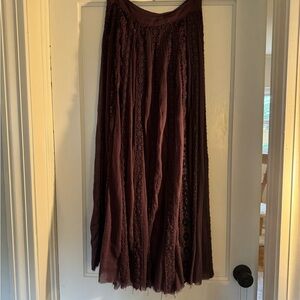 Purple boho long skirt